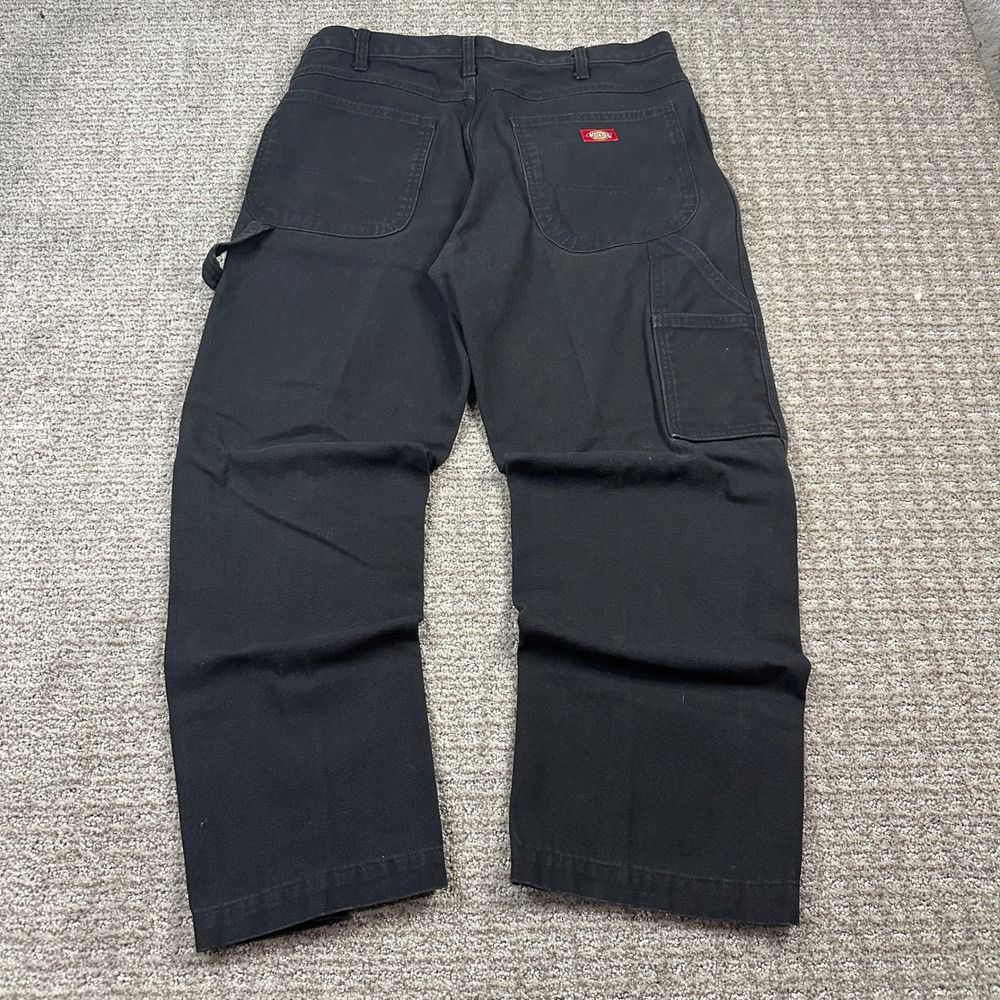 Dickies 1939RBK Relaxed Fit Straight Leg Carpenter Duck Pants Black Mens 33x30